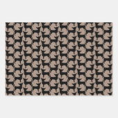 Black Chihuahua Silhouette Tiled Pattern Geschenkpapier Set (Vorderseite 2)