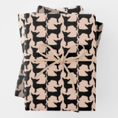 Black Chihuahua Silhouette Tiled Pattern Geschenkpapier Set (Beispiel)