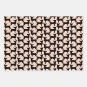 Black Chihuahua Silhouette Tiled Pattern Geschenkpapier Set (Vorderseite)