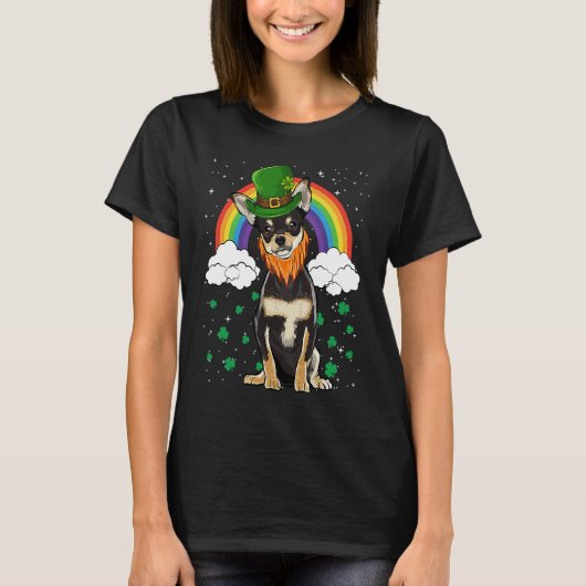 Black Chihuahua St Patricks Day Leprechaun T-Shirt (Vorderseite)