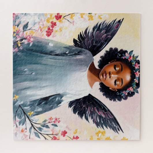 Black Child Angel Puzzle (Horizontal)