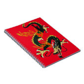 Black Chinese Dragon Notebook Notizblock (Rechte Seite)