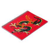 Black Chinese Dragon Notebook Notizblock (Linke Seite)