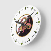 Black Chinese Dragon Wall Clock Runde Wanduhr (Winkel)