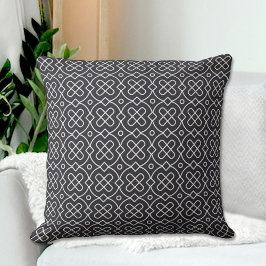 Black Chinese Pattern Throw Pillow Kissen