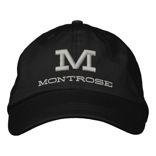 Black Chino Twill Bestickte Kappe (Vorderseite)