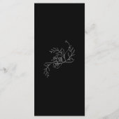 Black Chinoiserie Blumenmenü Menükarte (Rückseite)