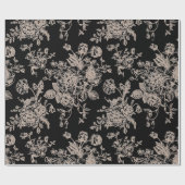 Black Chinoiserie-Geschenk Geschenkpapier (Flach)