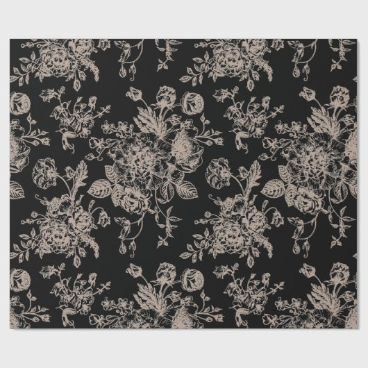 Black Chinoiserie-Geschenk Geschenkpapier (Flach)