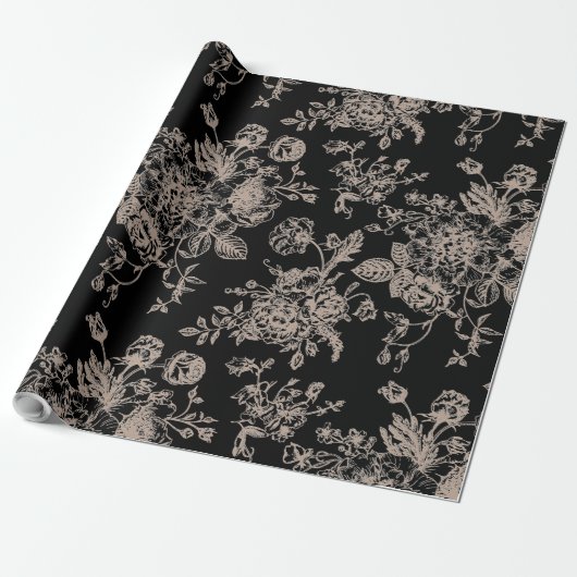 Black Chinoiserie-Geschenk Geschenkpapier (Ungerollt)