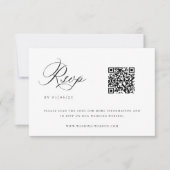 Black Chinoiserie Wedding QR Code RSVP Karte (Vorderseite)