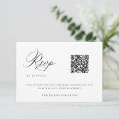 Black Chinoiserie Wedding QR Code RSVP Karte (Stehend Vorderseite)