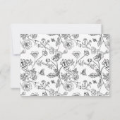 Black Chinoiserie Wedding QR Code RSVP Karte (Rückseite)