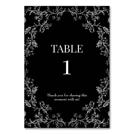 Black Chinoiserie Wedding Tischnummer (Rückseite)
