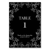 Black Chinoiserie Wedding Tischnummer (Vorderseite)