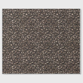 Black Chocolate Brown Bronze Leopard Print Geschenkpapier (Flach)