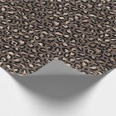 Black Chocolate Brown Bronze Leopard Print Geschenkpapier (Ecke)