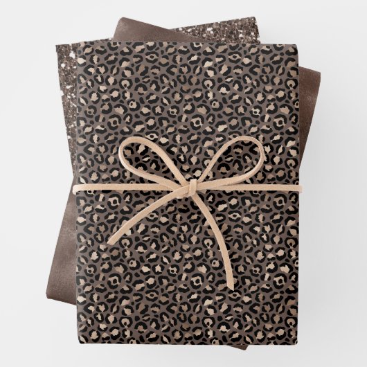 Black Chocolate Brown Bronze Leopard Print       Geschenkpapier Set (Beispiel)