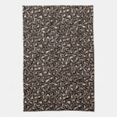 Black Chocolate Brown Bronze Leopard Print         Geschirrtuch (Vertikal)