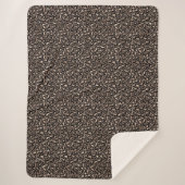Black Chocolate Brown Bronze Leopard Print Sherpadecke (Vorderseite)