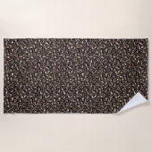 Black Chocolate Brown Bronze Leopard Print         Strandtuch (Vorderseite)