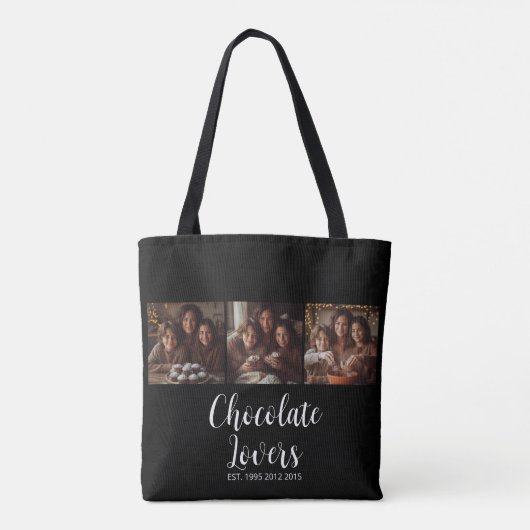 Black Chocolate Lovers Established 3 Photo Script Tasche (Rückseite)