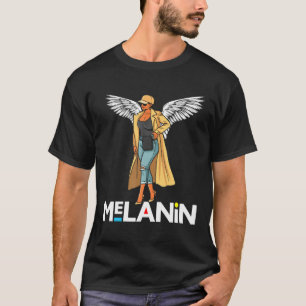 Black Christlich Women Melanin Queen Angel Brown S T-Shirt