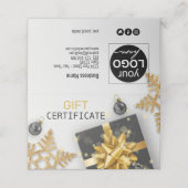 Black Christmas Ball Geschenk Gold Snowflake Gesch Platzkarte (Außenseite Aufgefaltet)