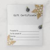 Black Christmas Ball Geschenk Gold Snowflake Gesch Platzkarte (Innenseite Aufgefaltet)