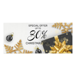 Black Christmas Ball Geschenk Gold Snowflakes Disc Werbekarte