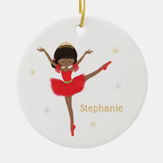 Black Christmas Ballerina Keramik Ornament (Vorne)