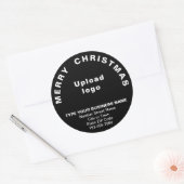 Black Christmas Business Round Shape Sticker (Umschlag)