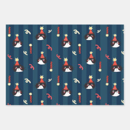 Black Christmas Cat Geschenkpapier Set