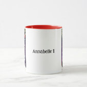 Black Christmas Cat in Blue Cape Tasse (Zentrum)