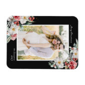 Black Christmas Elegantes Foto Magnet (Horizontal)