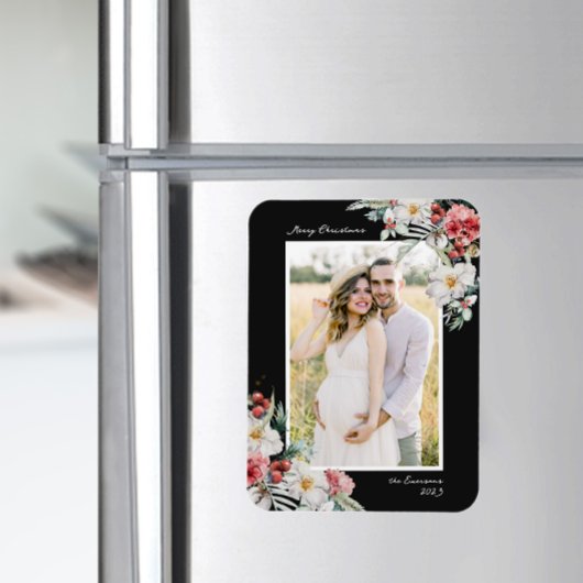 Black Christmas Elegantes Foto Magnet