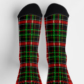Black Christmas Flannel Plaid Tartan Design Socken (Oben)