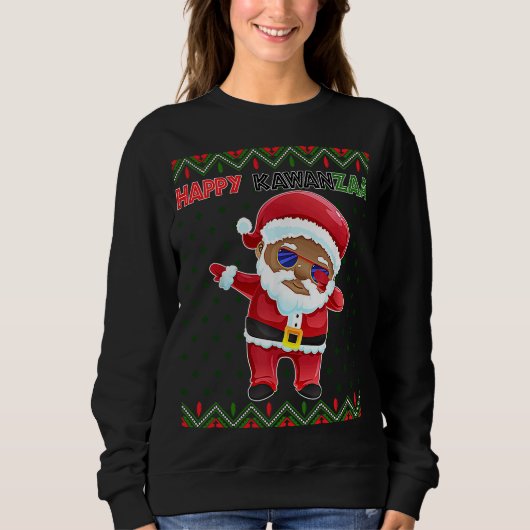 Black Christmas Happy Ugly Kwanzaa Merry African H Sweatshirt (Vorderseite)