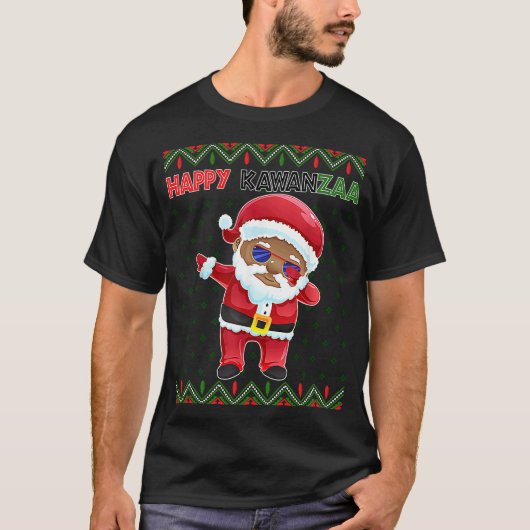 Black Christmas Happy Ugly Kwanzaa Merry African H T-Shirt (Vorderseite)