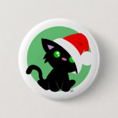 Black Christmas Kitty Button (Vorderseite)