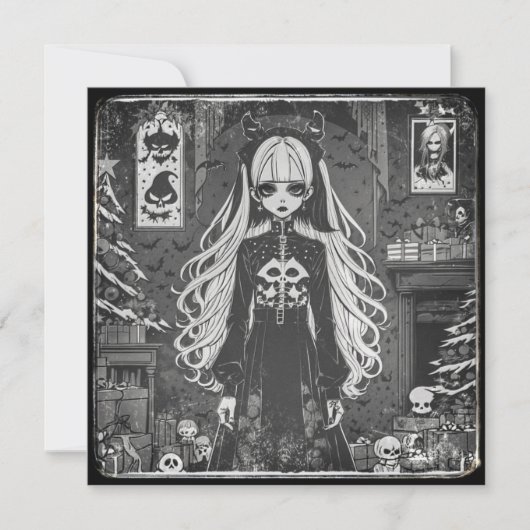 Black Christmas (navideña gris). Karte (Vorderseite)