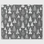 Black Christmas Pattern#6 ID1009 Geschenkpapier (Flach)