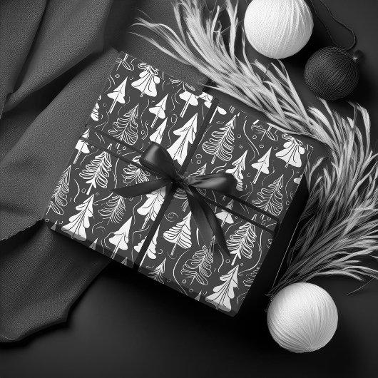 Black Christmas Pattern#6 ID1009 Geschenkpapier