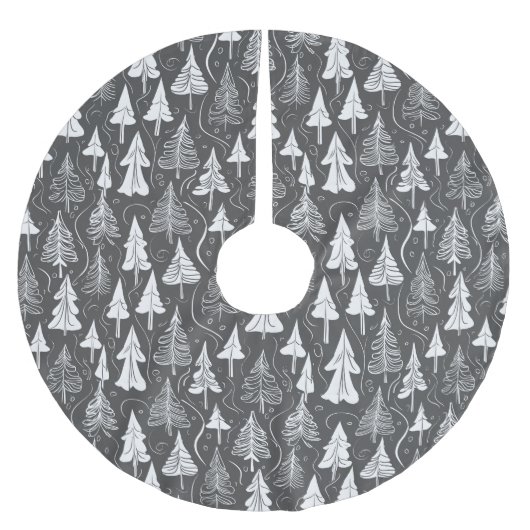 Black Christmas Pattern#6 ID1009 Polyester Weihnachtsbaumdecke (Vorderseite)