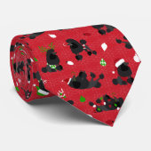 Black Christmas Poodles Red Neck Krawatte (Gerollt)
