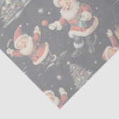 Black Christmas Santa Tree Snowman Seidenpapier (Ausschnitt)