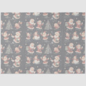 Black Christmas Santa Tree Snowman Seidenpapier (Vorderseite)