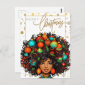 Black Christmas Sista Melanin Queen Women Xmas Postkarte (Vorne/Hinten)