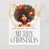 Black Christmas Sista Melanin Queen Women Xmas Postkarte (Vorderseite)