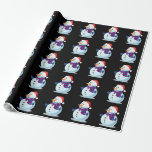 Black Christmas Snowman Wrapping Paper Geschenkpapier<br><div class="desc">Dieses lustige Packpapier wird jedem ein Lächeln über die Ferien, da der Schneemann sieht so niedlich und festlich mit seiner Weihnachtsmannmütze auf, dass ich jeden trotze, nicht in Liebe mit ihm fallen! Der schwarze Hintergrund macht die Geschenkpackung ziemlich dramatisch, es ist sicherlich eine Möglichkeit, um sich in dieser Ferienzeit zu...</div>